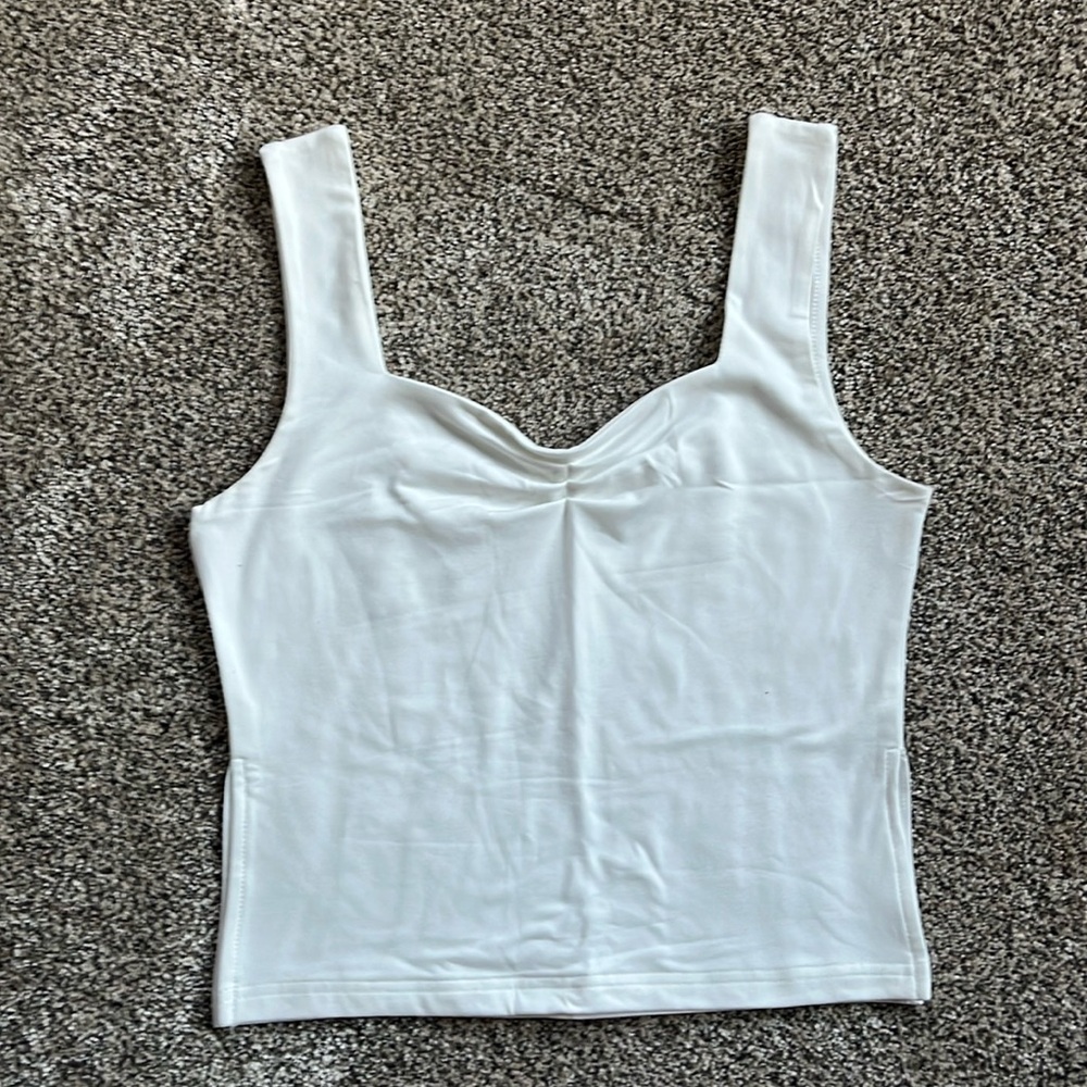Trendy ruched slit side tank top